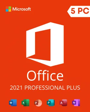 Microsoft Office 2021 Professional Plus Permanente 5 Computadores CDKEY