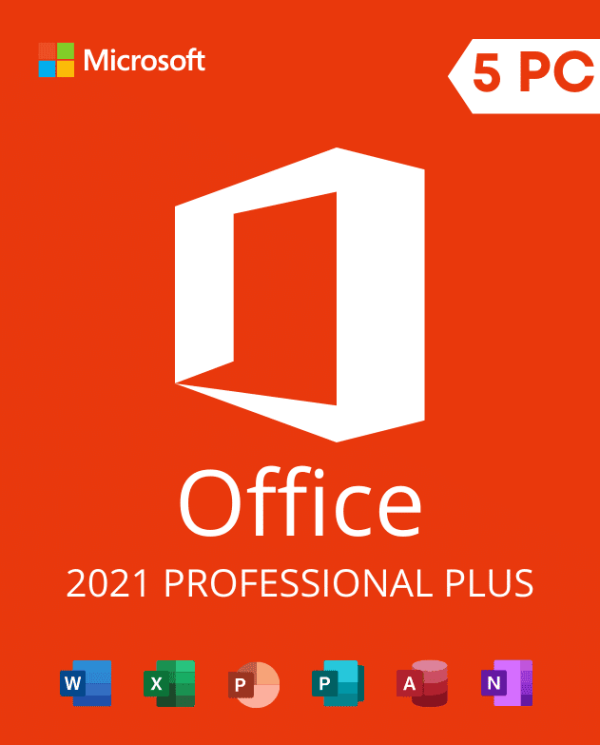 Microsoft Office 2021 Professional Plus Permanente 5 Computadores